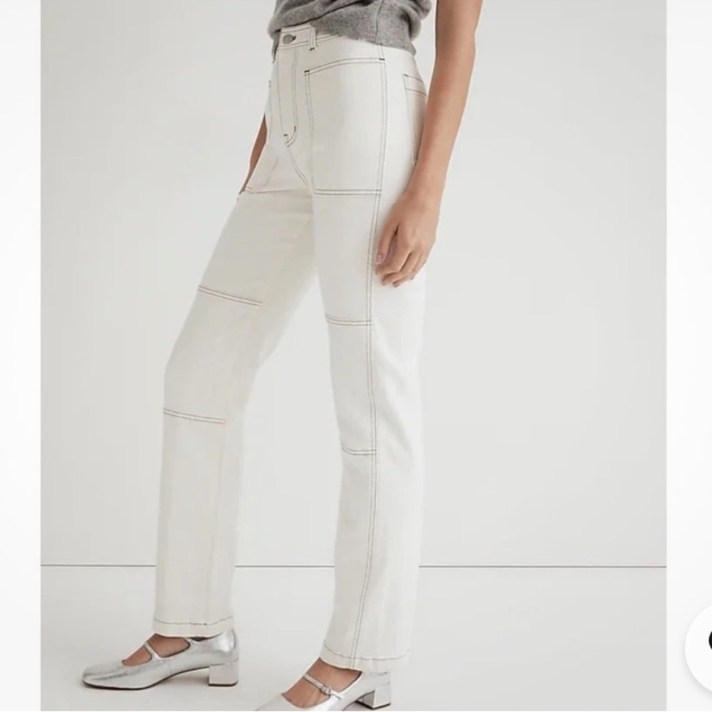 Madewell Womens 90'S Lighthouse Straight Utility Jean, White